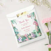 水彩可愛い恐竜の女の子ベビーシャワー フェイバーバッグ (封をした状態)