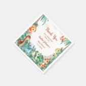 水彩可愛い恐竜の男の子の赤ちゃんシャワー スタンダードカクテルナプキン (角)