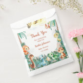 水彩可愛い恐竜の男の子の赤ちゃんシャワー フェイバーバッグ (封をした状態)