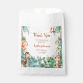 水彩可愛い恐竜の男の子の赤ちゃんシャワー フェイバーバッグ (正面)