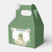 水彩可愛い恐竜の緑の男の子の赤ちゃんシャワー フェイバーボックス (正面サイド)