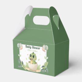 水彩可愛い恐竜の緑の男の子の赤ちゃんシャワー フェイバーボックス