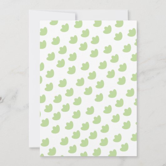 水彩可愛い恐竜の緑の男の子の赤ちゃんシャワー 招待状 (裏面)