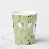 水彩可愛い恐竜の緑の男の子の赤ちゃんシャワー 紙コップ (右)