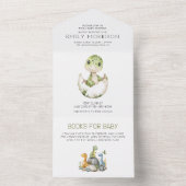 水彩可愛い恐竜ジャングル男の赤ちゃんシャワー オールインワン招待状 (内側)