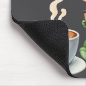 水彩可愛い恐竜Tレックス飲みコーヒー マウスパッド (コーナー)