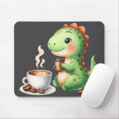 水彩可愛い恐竜Tレックス飲みコーヒー マウスパッド (マウス)