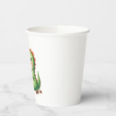 水彩可愛い恐竜Tレックス飲み紙カップ 紙コップ (左)