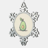 水彩可愛い梨 スノーフレークピューターオーナメント (右)