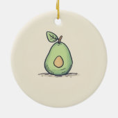 水彩可愛い梨 セラミックオーナメント (裏面)