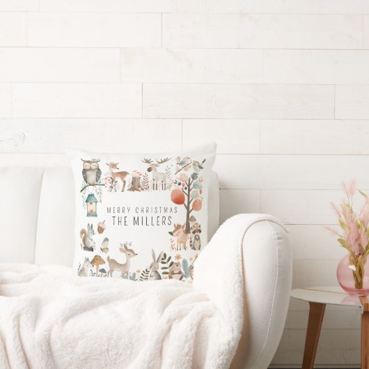 水彩可愛い森林動物 クッション (ソファ)