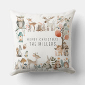 水彩可愛い森林動物 クッション (裏面)