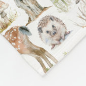 水彩可愛い森林動物 フリースブランケット (角)