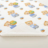 水彩可愛い漫画テディベア子供へ シェルパブランケット (3/4)