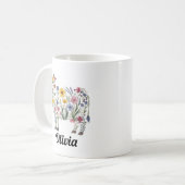 水彩可愛い牛の形をした野草 コーヒーマグカップ (正面左)