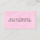 水彩可愛い牛ピンクの女の子ベビーレジストリ 名刺 (裏面)