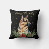 水彩可愛い犬ハッピーハウデイ クッション (裏面)