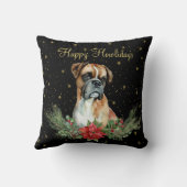 水彩可愛い犬ハッピーハウデイ クッション (裏面)