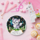 水彩可愛い狼の赤ちゃんシャワー ペーパープレート (パーティー)