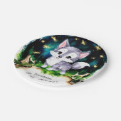 水彩可愛い狼の赤ちゃんシャワー ペーパープレート (アングル)