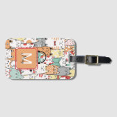 水彩可愛い猫名オンモノグラム旅行 ラゲッジタグ (正面横)