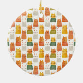 水彩可愛い猫柄ペット写真 セラミックオーナメント (裏面)