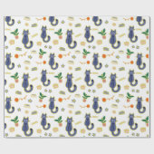 水彩可愛い猫柄 ラッピングペーパー (フラット)