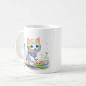 水彩可愛い猫 コーヒーマグカップ (正面左)