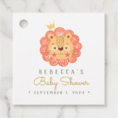 水彩可愛い獅子赤ちゃんシャワー フェイバータグ (正面)