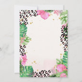 水彩可愛い白鳥トロピカルフラワーズ誕生日 招待状 (裏面)