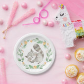 水彩可愛い眠るラクーンリース ペーパープレート (パーティー)