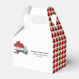 水彩可愛い素朴いちご赤ちゃんシャワー フェイバーボックス