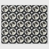 水彩可愛い縁どコリー犬ペット ラッピングペーパー (フラット)