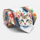 水彩可愛い美しいトレンディー猫コレクション ネクタイ (ロール)