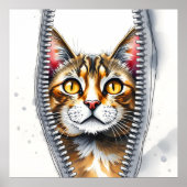 水彩可愛い美モダン猫コレクション ポスター (正面)
