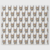 水彩可愛い美モダン猫コレクション ラッピングペーパー (フラット)