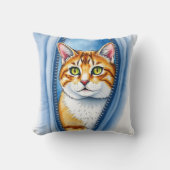 水彩可愛い美人気がある猫コレクション クッション (正面)