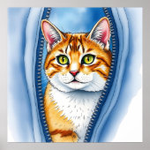 水彩可愛い美人気がある猫コレクション ポスター (正面)