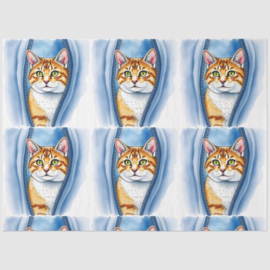 水彩可愛い美人気がある猫コレクション 薄葉紙 (正面)