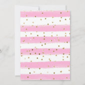 水彩可愛い象とピンクローズ誕生日 招待状 (裏面)