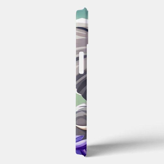 水彩可愛い象と紫の花 Case-Mate iPhoneケース (裏面 / 右)