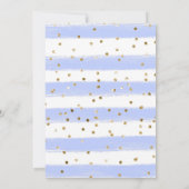 水彩可愛い象と青いバラ誕生日 招待状 (裏面)