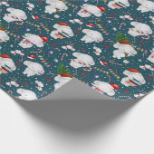 水彩可愛い象のフェスティバルクリスマス ラッピングペーパー (角)