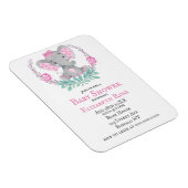 水彩可愛い象の女の子ベビーシャワー招待状 マグネット (右側)