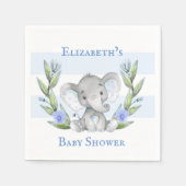 水彩可愛い象の男の子の赤ちゃんシャワー スタンダードカクテルナプキン (正面)