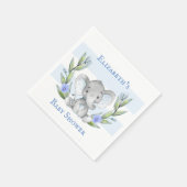 水彩可愛い象の男の子の赤ちゃんシャワー スタンダードカクテルナプキン (角)