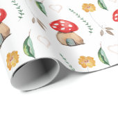 水彩可愛い赤いマスカロームイラストレーション ラッピングペーパー (ロールコーナー)