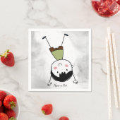 水彩可愛い逆さステッキ男の子美 スタンダードカクテルナプキン (インサイチュ)