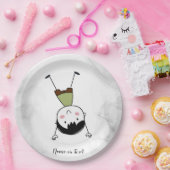 水彩可愛い逆さステッキ男の子美 ペーパープレート (パーティー)