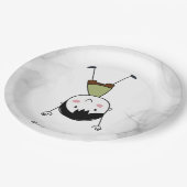 水彩可愛い逆さステッキ男の子美 ペーパープレート (アングル)